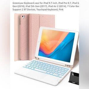 Greenlaw iPad 9.7inch keyboard case with color backlit